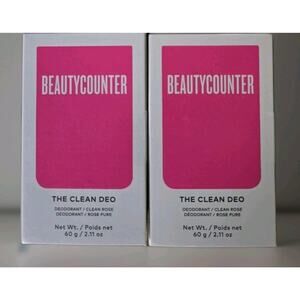 2 Pack BeautyCounter The Clean Deo Deodorant Clean Rose Full Size 2.11oz